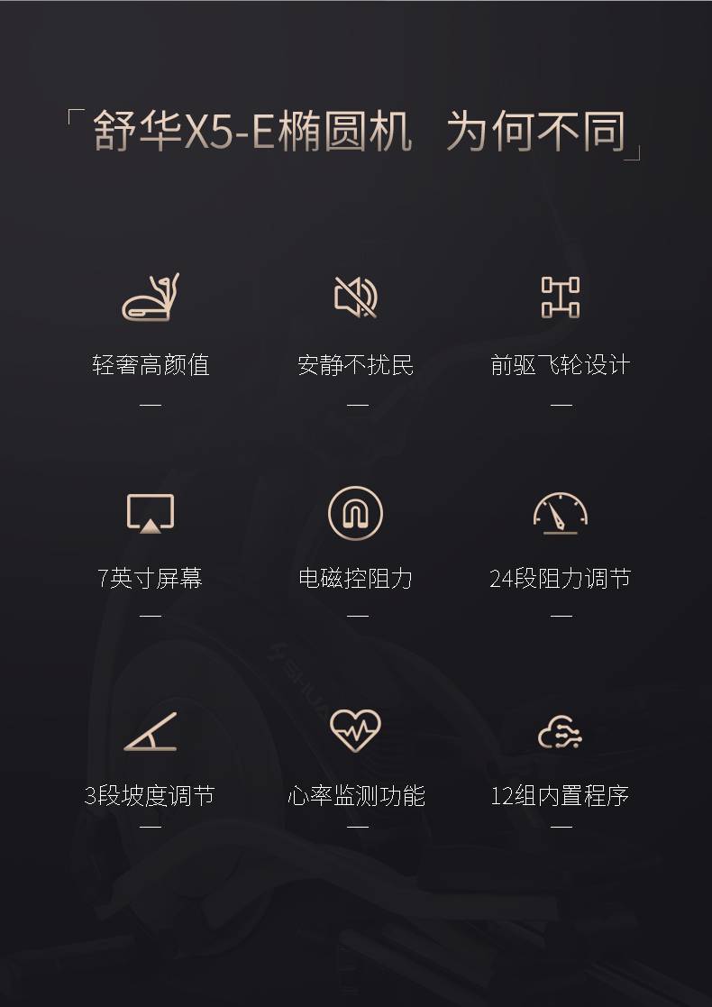 SHUA舒华椭圆机磁控磁阻家用静音太空漫步机商场同款B6500E(图4) SHUA舒华椭圆机磁控磁阻家用静音太空漫步机商场同款B6500E(图4)